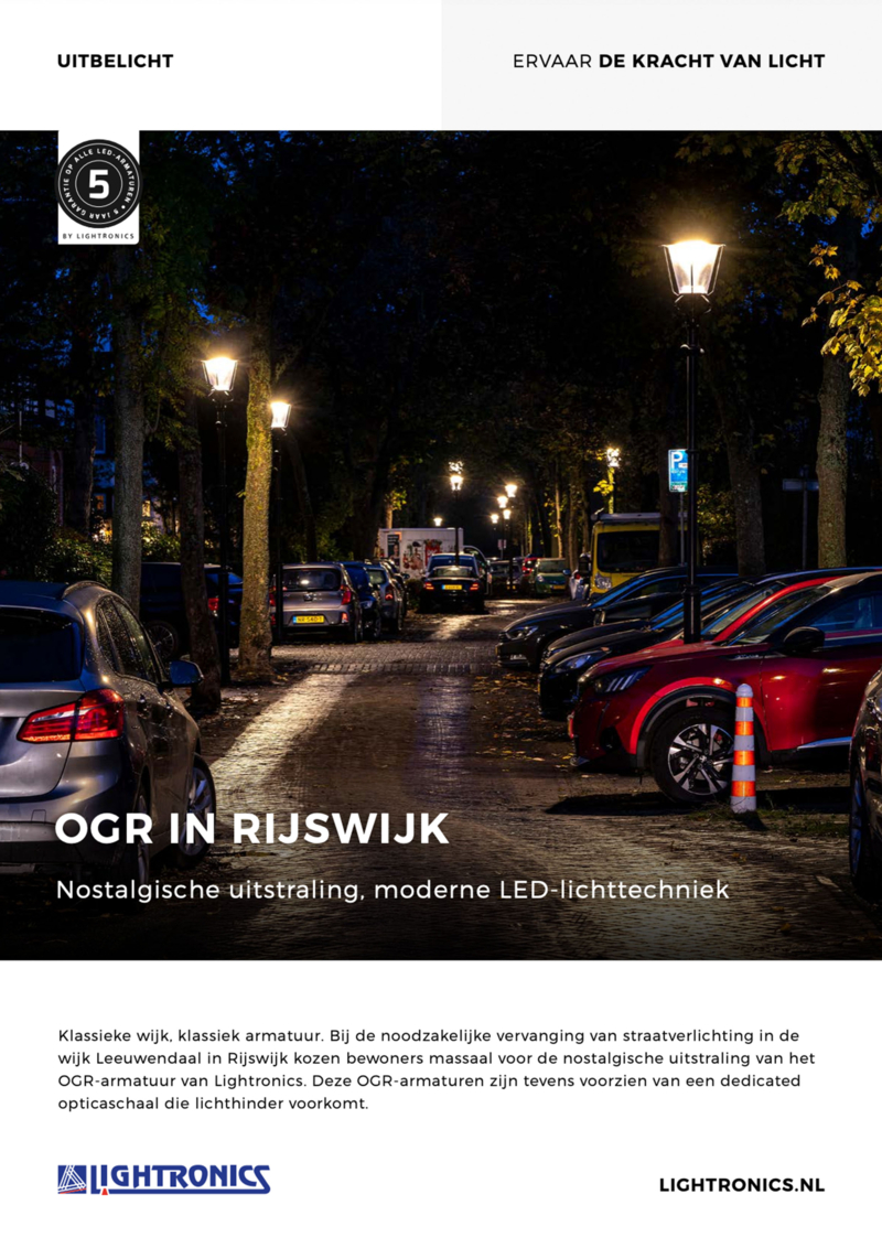Lightronics OGR armaturen in een straat aan de Dorpsweg in Twisk