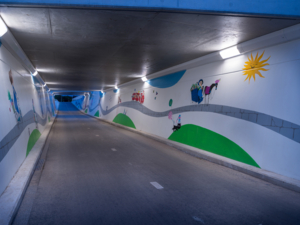 Lightronics Ventego armaturen in een fietstunnel in Zaltbommel