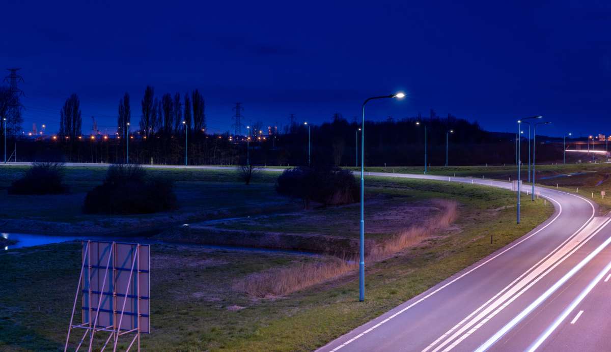 Lightronics BRISA en BRISA PLUS armaturen langs de provinciale weg in Borsele