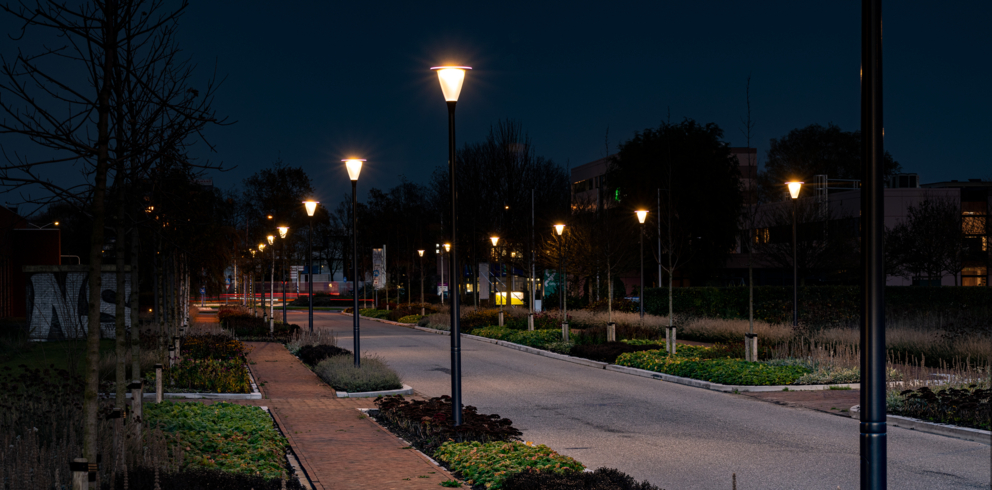 Lightronics PRUNUS A2 armaturen in woonstraat Gildestraat in Heerhugowaard Lightronics PRUNUS A2 armaturen in woonstraat Gildestraat in Heerhugowaard
