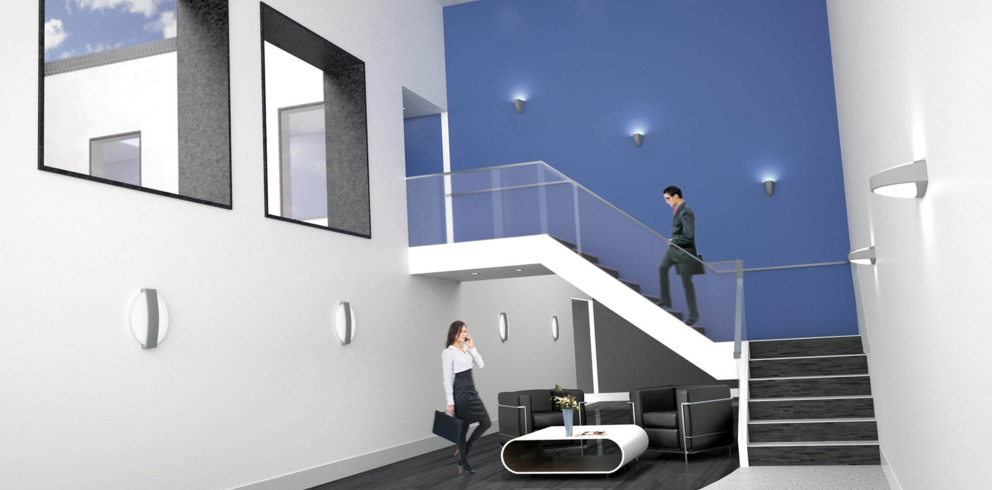 Lightronics armatuur CLARE 360 in een appartementencomplex