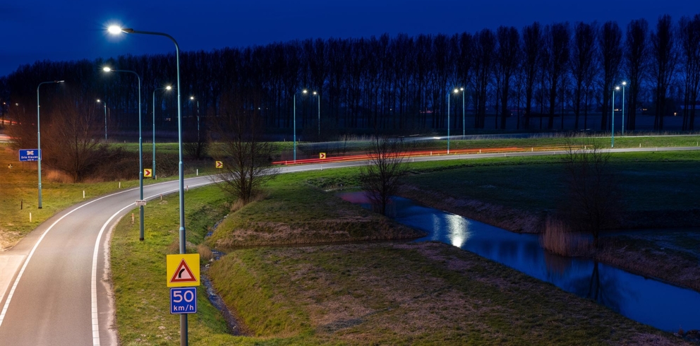 Lightronics BRISA en BRISA PLUS armaturen langs de provinciale weg in Borsele