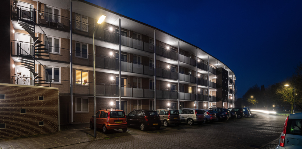 Lightronics RINK armaturen in een appartementencomplex van Veluwonen in Eerbeek