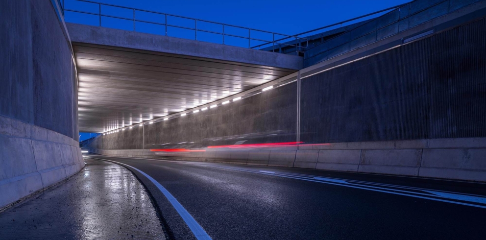 Lightronics PLUTEGO armatuur in een fietstunnel