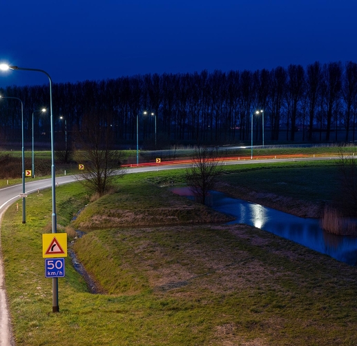 Lightronics BRISA en BRISA PLUS armaturen langs de provinciale weg in Borsele Lightronics BRISA en BRISA PLUS armaturen langs de provinciale weg in Borsele