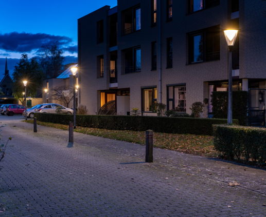 Lightronics PRUNUS A3 armaturen in woonwijk bij wooncomplex Molenhorst in Brummen
